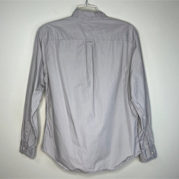 American Eagle Shirt Mens Large Solid Light Gray Button Down Casual Preppy - Picture 3 of 6